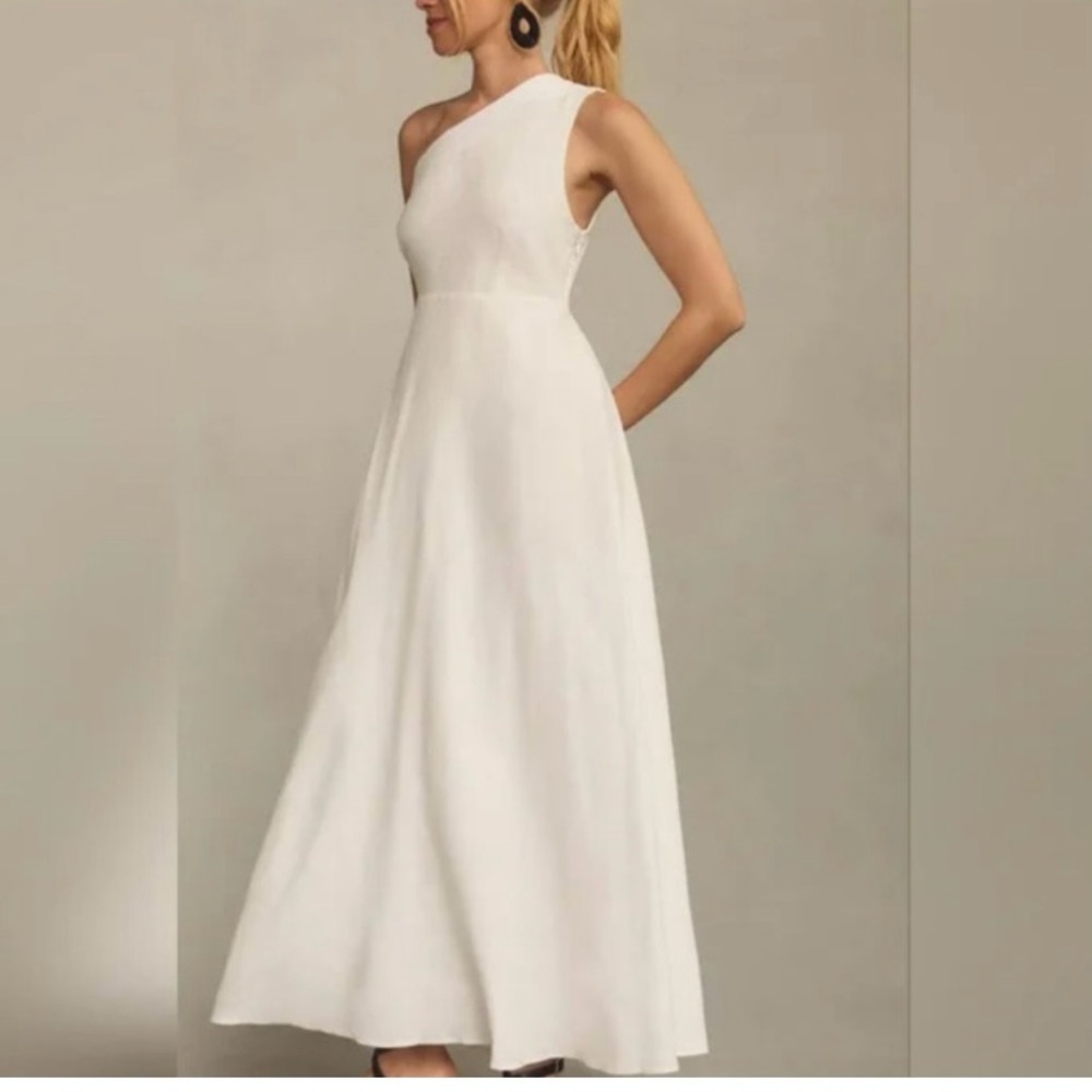 FARM Rio Cream A-Line One-Shoulder Dress